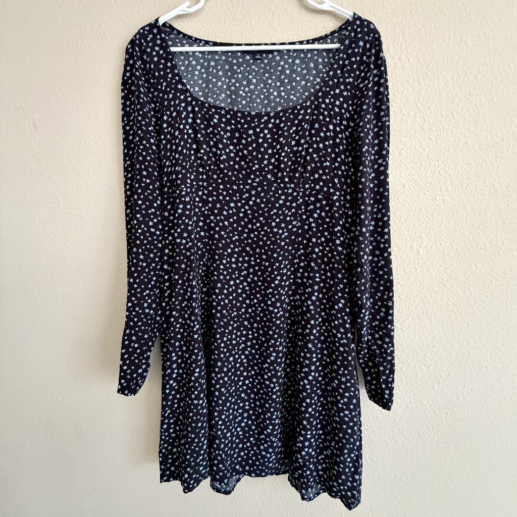 Madewell Floral Long-Sleeve Dress Lenzing Viscose Size 10
